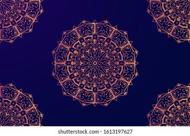 Mandala background. Vintage pattern with round ornament, decorative indian medallion, abstract flower element. Henna vector design