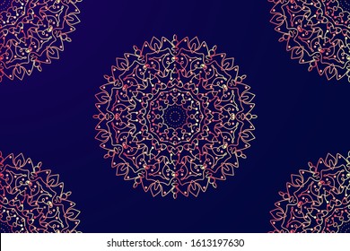 Mandala background. Vintage pattern with round ornament, decorative indian medallion, abstract flower element. Henna vector design