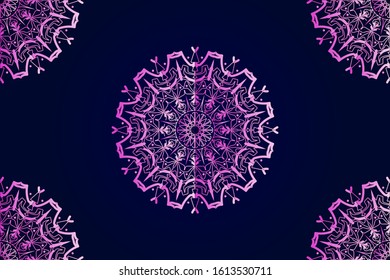 Mandala background. Vintage pattern with round ornament, decorative indian medallion, abstract flower element. Henna vector design. EPS 10.
