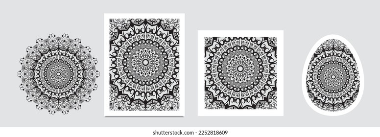 Mandala background. Vintage pattern with round ornament, decorative indian medallion, abstract flower element