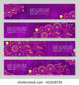 Mandala. Backgrounds set for design. Vector artwork. Ethnic, hand drawn. Islam, Arabic, Indian, ottoman motifs.