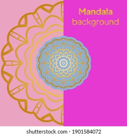 Mandala banner. Decorative flower mandala background with place for text. Vector illustration