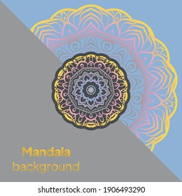 Mandala banner. Decorative flower mandala background with place for text. Vector illustration