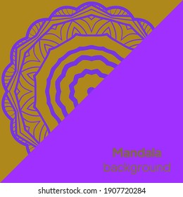 Cartel de Mandala. Fondo decorativo de flores mandala con lugar para el texto. Ilustración del vector