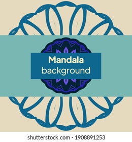 Mandala banner. Decorative flower mandala background with place for text. Vector illustration
