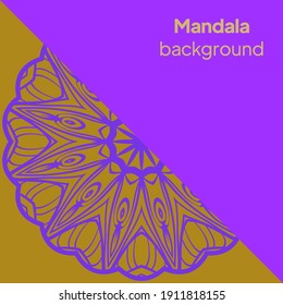 Mandala banner. Decorative flower mandala background with place for text. Vector illustration