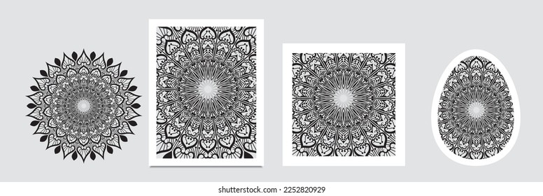 mandala banner. Decorative flower mandala background with place for text. Colorful abstract graphics. Arabic Islamic east style