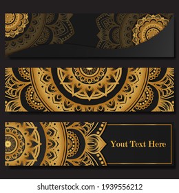Mandala banners luxury design template