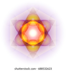Mandala based on Metatron's cube - sacred geometry figure. Vector illustration.
