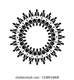 Mandala batik pattern with flower for Henna, Mehndi, tattoo, decoration, print, wrapping, wall, carpet. Decorative ornament in ethnic oriental style vector illustration. Black and White background.