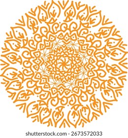 A mandala is a beautiful circular design made with repeating patterns, lines, and shapes. It often shows balance, unity, and harmony. Mandalas are used in art, meditation, and spiritual practices