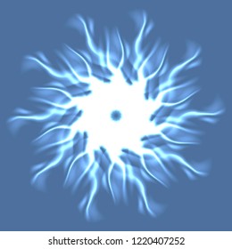 Mandala beautiful glamorous magic abstract object glow splash motion.