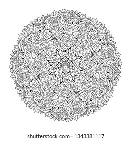 Mandala. Beautiful vintage round pattern. Hand drawn abstract background.