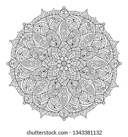 Mandala. Beautiful vintage round pattern. Hand drawn abstract background.