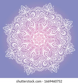 Mandala. Hermoso patrón redondo vintage. Antecedentes abstractos dibujados a mano. Ilustración vectorial.