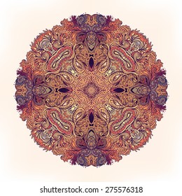 Mandala. Beautiful vintage round pattern in vector.