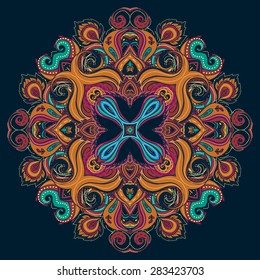 Mandala. Beautiful vintage round pattern in vector.