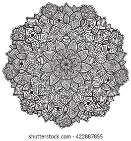 Mandala. Beautiful vintage round pattern. Hand drawn abstract background.