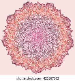 Mandala. Beautiful vintage round pattern. Hand drawn abstract background.