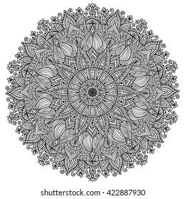 Mandala. Beautiful vintage round pattern. Hand drawn abstract background.