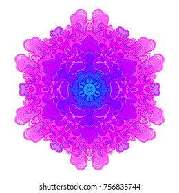 Mandala. Beautiful vintage round pattern. Hand drawn abstract background. Decorative retro banner isolated. Invitation, t-shirt print, wedding card, scrapbooking. Tattoo element. 