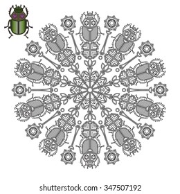 Mandala with a beetle's scarab.