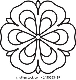 Mandala for beginner , children coloring page, simple mandala, easy