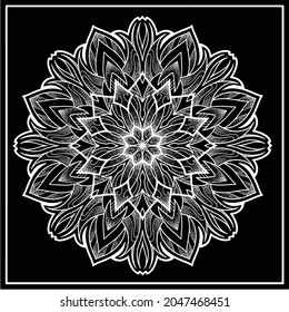 Mandala. Black mandala of calm. Vector illustration.