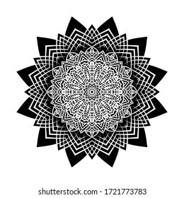 Mandala black color on white background