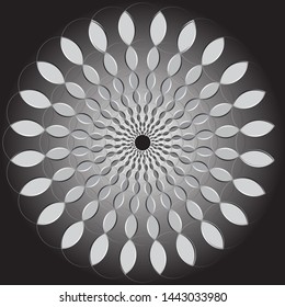 mandala black gray vector abstract