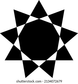Mandala. Elemento decorativo negro sobre fondo blanco. Arte de línea abstracta geométrica circular. Ilustración de patrón para