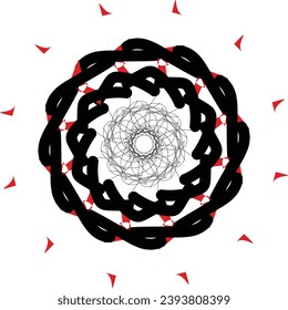 Mandala black and red circle