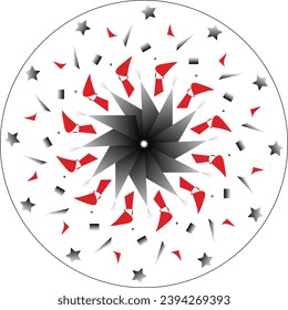color negro mandala y rojo