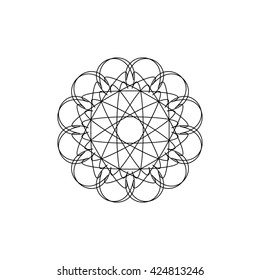 Mandala. Black round ornament. Vintage decorative elements. Vector