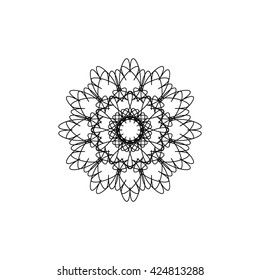 Mandala. Black round ornament. Vintage decorative elements. Vector