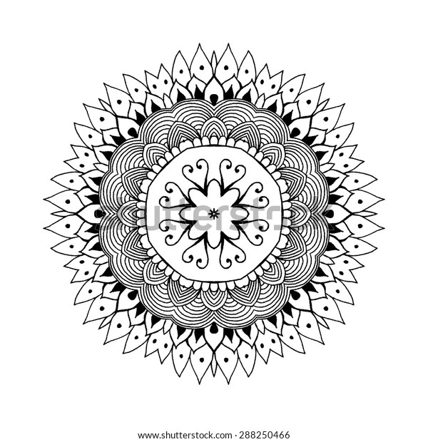 Mandala Black Silhouette Isolated On White Stock Vector (Royalty Free ...