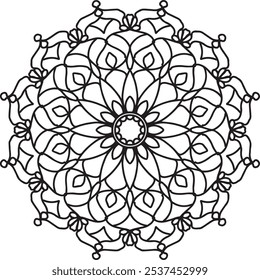 Mandala Black and White Background