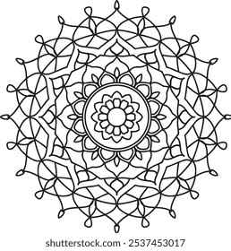 Mandala Black and White Background