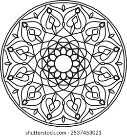 Mandala Black and White Background