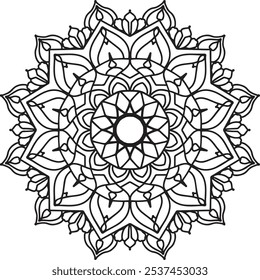 Mandala Black and White Background