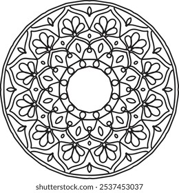 Mandala Black and White Background