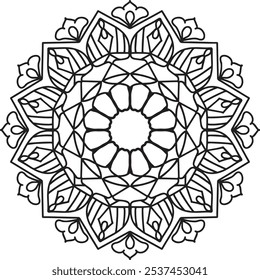 Mandala Black and White Background