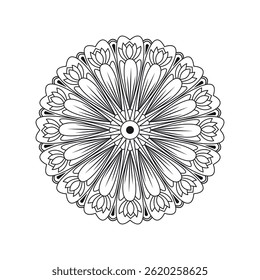 Mandala Black and White Boho Modern Art for Coloring Pages