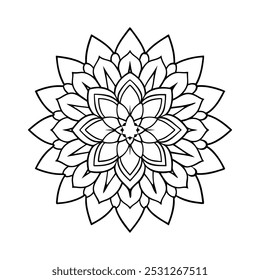 Mandala Black and White Circle Outline - Mandala Coloring Pages for Adults and Kids - Simple Mandalas Artwork Vector