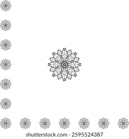 Mandala Black and White Circle Outline - Mandala design