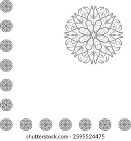 Mandala Black and White Circle Outline - Mandala design