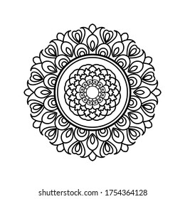 Mandala de color blanco y negro para el libro de colores. Ornamentos redondos decorativos. Forma inusual de flor. Vector oriental, elementos de diseño de trama vectores 10