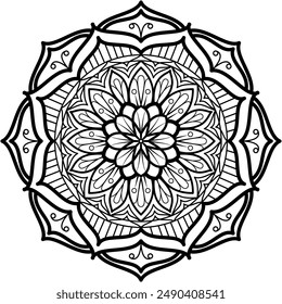 Mandala black and white for coloring 