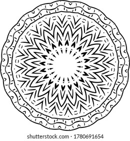Mandala Black and White Pattern. Vintage decorative elements. Hand drawn background. Eastern Vector illustration