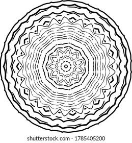Mandala Schwarz-Weiß-Muster. Vintage dekorative Elemente. Handgezeichnet Hintergrund. Arabisch, Islam, Inder. Vektorgrafik